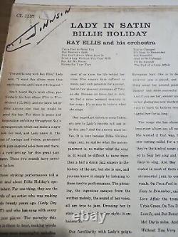 1958 Billie Holiday Lady in Satin-signed-J. J Johnson CL-1157
