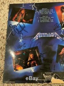 1985 Band Autographed Metallica Ride The Lightning Vinyl Psa/dna Authenticity