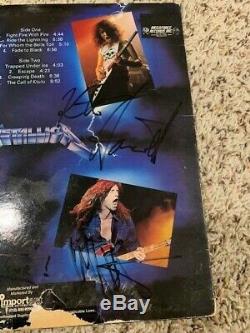 1985 Band Autographed Metallica Ride The Lightning Vinyl Psa/dna Authenticity