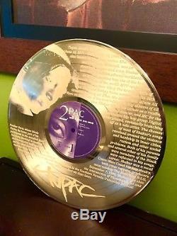 2pac Tupac Shakur Signed Autographed Cut Signature with Gold Vinyl Record Display