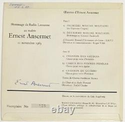 7 Hommage To ANSERMET Signed & Numbered Radio Lausanne 1963