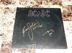 AC/DC Angus Young & Brian Johnson RARE Signed Back In Black Vinyl LP Record +