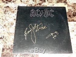 AC/DC Angus Young & Brian Johnson RARE Signed Back In Black Vinyl LP Record +
