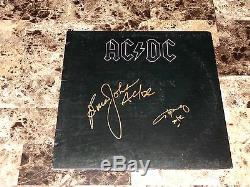 AC/DC Angus Young & Brian Johnson RARE Signed Back In Black Vinyl LP Record COA