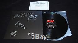 AC/DC Hand Signed Back In Black Vinyl LP Record x 5 with Malcolm Young + COA