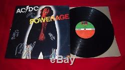 AC/DC Hand Signed Powerage US 1st Press LP Vinyl Record OOP x 5 with BON & COA