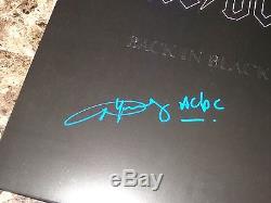 AC/DC Rare Angus Young Hand Signed Back In Black Vinyl Record EXACT Photo Proof