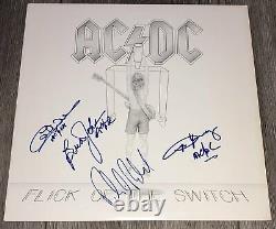 AC/DC SIGNED FLICK OF THE SWITCH VINYL ALBUM ANGUS YOUNG +3 with BECKETT BAS LOA