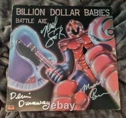 AUTOGRAPHED BILLION DOLLAR BABIES'Battle Axe' 1977 VINYL LP COVER ONLY