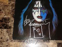 Ace Frehley RARE Hand Signed Solo Vinyl LP Record + Photo Classic Rock Kiss COA