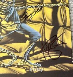 Adrian Smith Nicko Signed Iron Maiden Piece Of Mind Original Album Record Vinyl