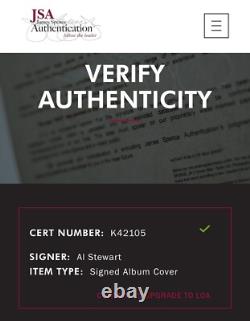 Al Stewart Signed Cat Of The Year Vinyl Record JSA COA