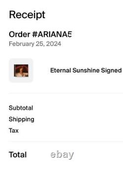 Ariana Grande Signed Eternal Sunshine Red Vinyl Lp Alternate Cover Autographed