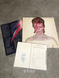 Autographed David Bowie Aladdin Sane ORIGINAL PRESS VG+ LP Record 1973