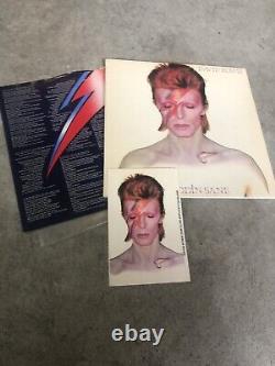 Autographed David Bowie Aladdin Sane ORIGINAL PRESS VG+ LP Record 1973