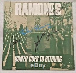 Autographed/Signed Ramones Bonzo Goes To Bitburg Vinyl Single UK Import