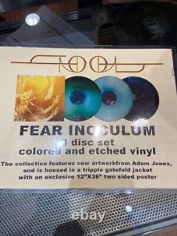 Autographed cover of 3 Set etched/colored vinyl LPs With double sided poster