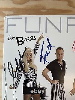 B-52's REAL hand SIGNED Funplex Vinyl Record Fred Keith Cindy Kate