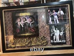 BEE GEES RARE AUTHENTIC FRAMED VINYL RECORD SIGNED BY ALL MEMBERS Certificate