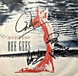 BEE Gees Autographed 45 RPM Vinyl Secret Love All Members in Black Sharpie