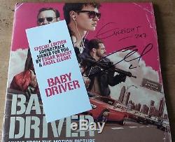 Baby Driver Soundtrack Double Lp Vinyl Signed Edgar Wright Ansel Elgort Promo