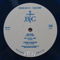Barren Cross Believe Blue Vinyl Lp Erika Records 1985 Signed By Band