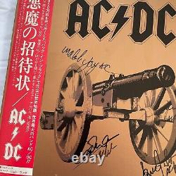 COA AUTOGRAPH AC/DC P-11068A VINYL LP OBI JAPAN Signed