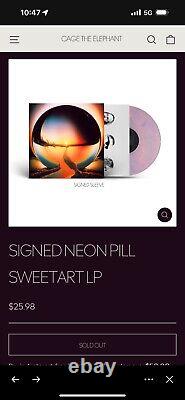 Cage The Elephant Signed Neon Pill Lp Sweetart Colored Vinyl Record Presale