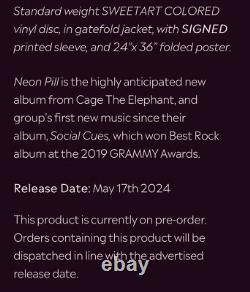 Cage the Elephant SIGNED LP Neon Pill SWEETART COLORED Vinyl Record PRESALE