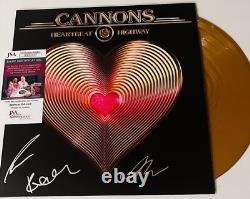 Cannons Band Signed Heartbeat Highway Lp Vinyl Record Michelle Joy +2 Jsa Coa