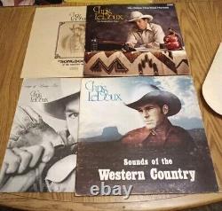 Chris LeDoux Set of 4 Country LPs Vtg Autographed Country Music