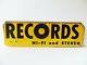 Cool Vintage Records Sign Old Original Record Store Lp Hi-fi Stereo Vinyl 78 45