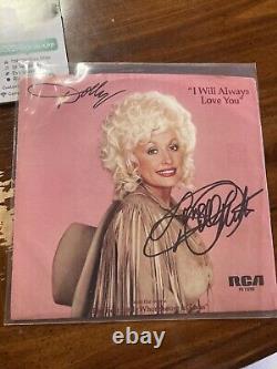 DOLLY PARTON Autographed Hand Signed I Will Always Love You 45 RPM RECORD