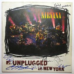 Dave Grohl Pat Smear Krist +3 Signed Nirvana MTV Unplugged WHITE Vinyl JSA