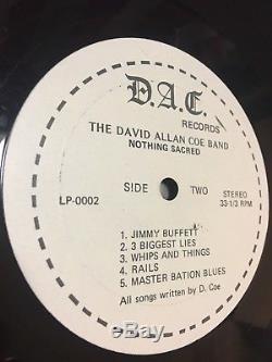 David Allan Coe Band Nothing Sacred/Signed/Autographed/Rare/Vinyl/EX