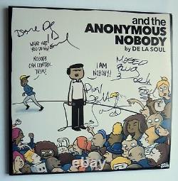 De La Soul band REAL hand SIGNED and the Anonymous Nobody 2x vinyl LP COA all 3