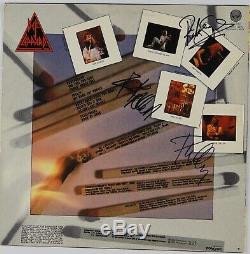 Def Leppard Pyromania Signed Autograph JSA COA Album Record Vinyl LP Full Band