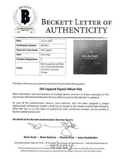 Def Leppard Signed Diamond Star Halos Vinyl Record Album Flat Beckett Autograph