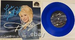 Dolly Parton Signed Autographed 45 Lp Record Blue Vinyl Home/ Blue Smoke LE