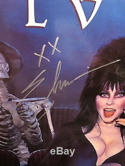 ELVIRA signed VINYL RECORD LP HAUNTED HITS Original 1988 Also Autographed Poster
