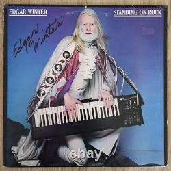 Edgar Winter Signed Standing On Rock Vinyl Record Album LP Legend RAD