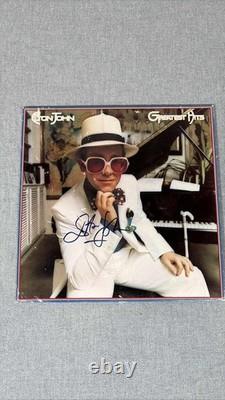 Elton John Signed Autograph Greatest Hits 1974 Vinyl LP Album-Scratches On Cover