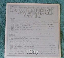 Elvis Costello RARE SIGNED PROMO / RADIO SAMPLER for Almost Blue LP Vinyl