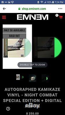 Eminem Autographed Kamikaze Vinyl Night Combat Special Edition Limited to 50