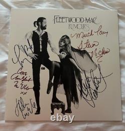 Fleetwood Mac Rumours Album ALL 5 Band Members Hand-Signed LP COA Stevie Nicks