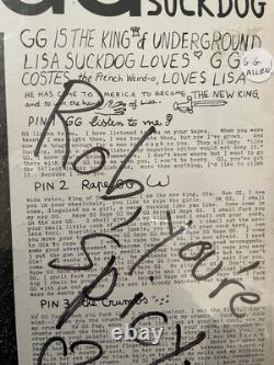 GG Allin RARE Vinyl LP R@PE NM Autographed GG Costes & Suckdog