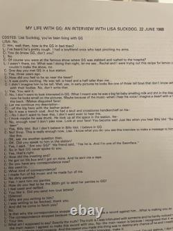 GG Allin RARE Vinyl LP R@PE NM Autographed GG Costes & Suckdog