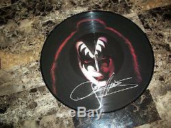 Gene Simmons Rare Authentic Hand Signed Vinyl Picture Disc Record Kiss Autograph
