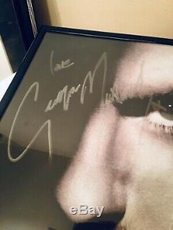 George michael SIGNED! RARE 1996 older vinyl FRAMED comes withMTV UNPLUGGED PASS
