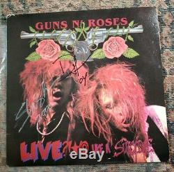 Guns N Roses SIGNED Slash Duff Live Like A Suicide 1986 Vinyl LP USR-001 Uzi